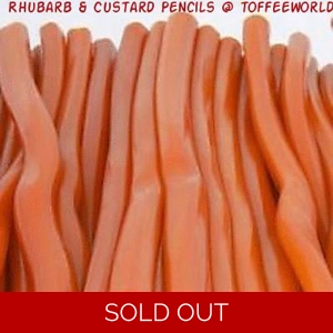 Vidal Tuck Shop Rhubarb & Custard Pencils Candy Sweets